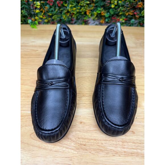 SAS San Antonio Shoes Easier Slip On Loafers Wedge‎ Heel Leather Black Womens 8 - Picture 5 of 11